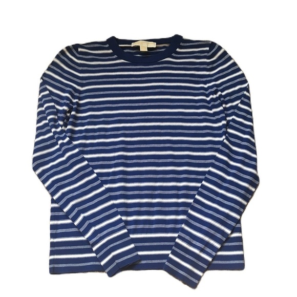 MICHAEL Michael Kors Tops - MICHAEL Michael Kors Longsleeve Blue and White Shirt